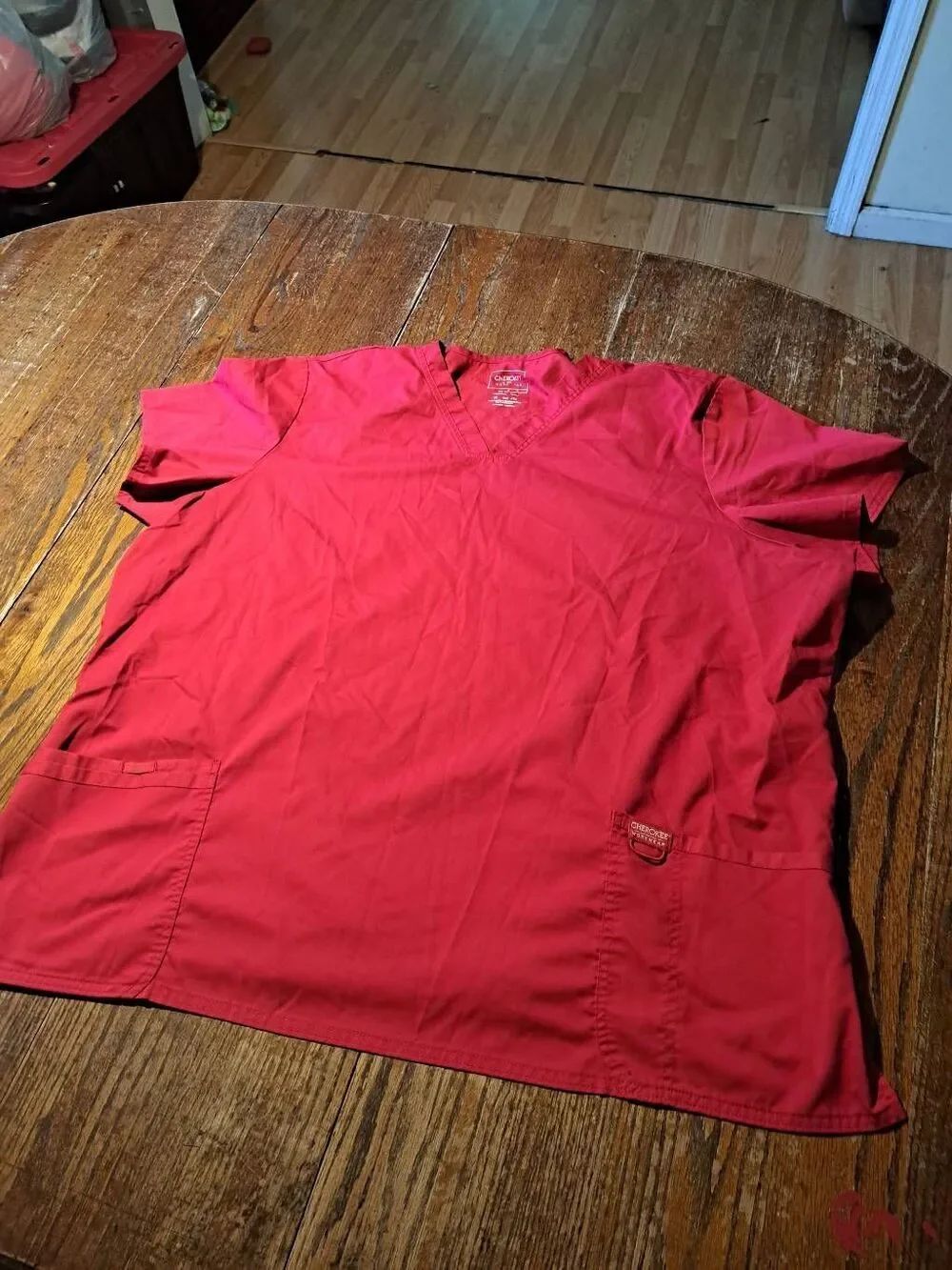 4XL Cherokee Workwear Red Short Sleeve VNeck Scrub Top Shirt Scrubs